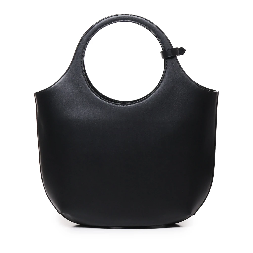 Courrèges Zwarte Leren Schoudertas Black Dames