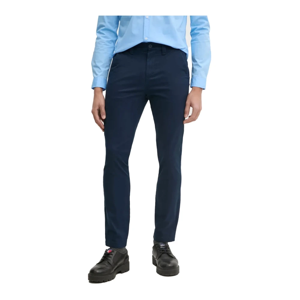 Tommy Jeans Stretch katoenen broek Rechte pasvorm Blue Heren