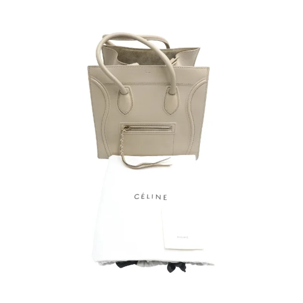 Celine Vintage Pre-owned Leather totes Beige Dames