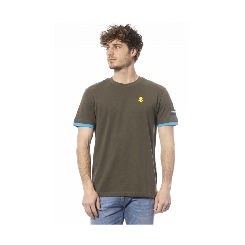 Invicta Groen Katoen Logo Print T-Shirt Green Heren
