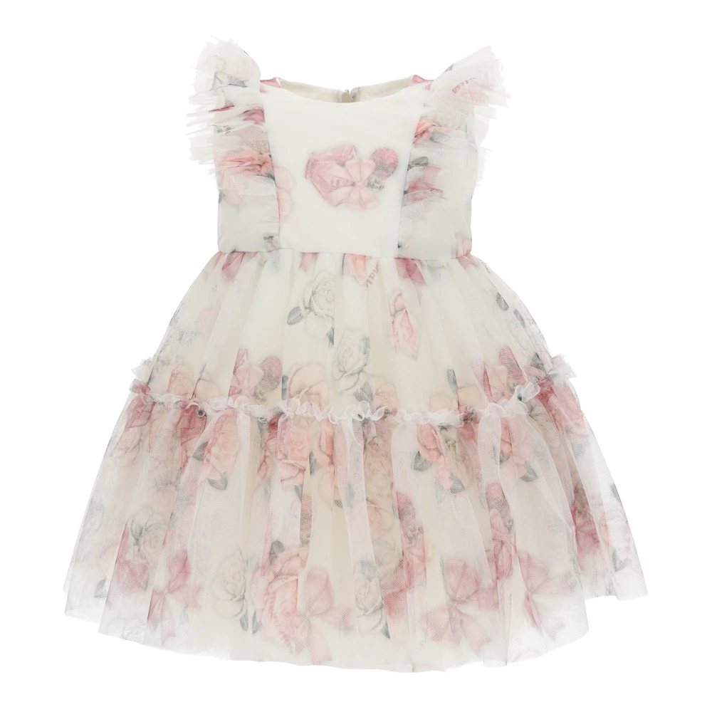 Monnalisa Girls Multicolor Printed Tulle Dress - Dresses - 3 Y - Kids
