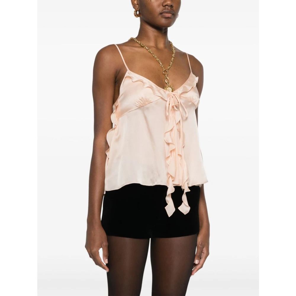 Chloé Poederroze Gerimpelde Top met Strik Pink Dames