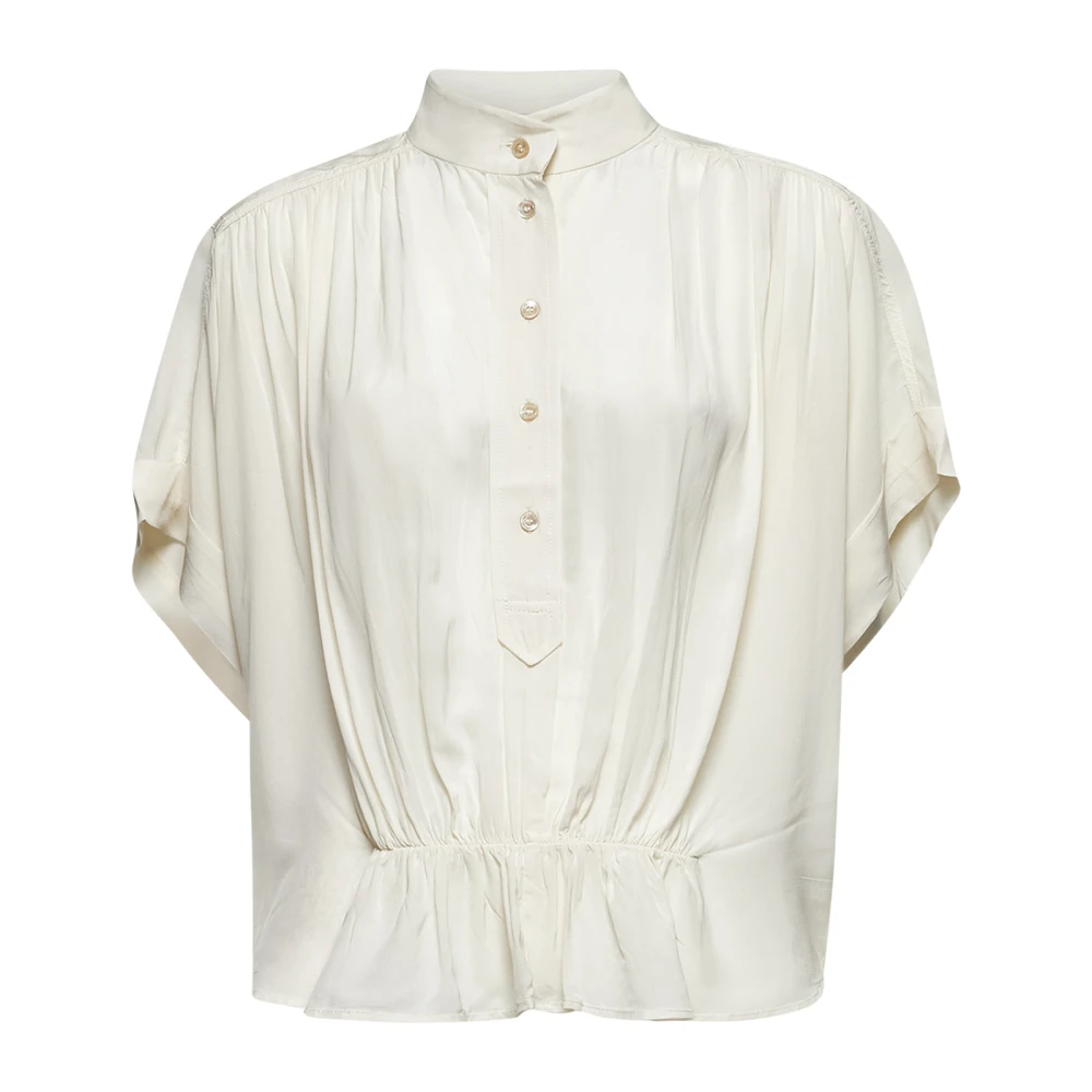 Isabel marant Blouse met verzamelde taille en vleermuismouwen Beige Dames