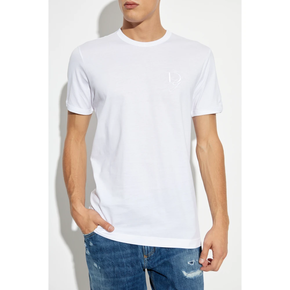 Dolce & Gabbana T-shirt met logo White Heren