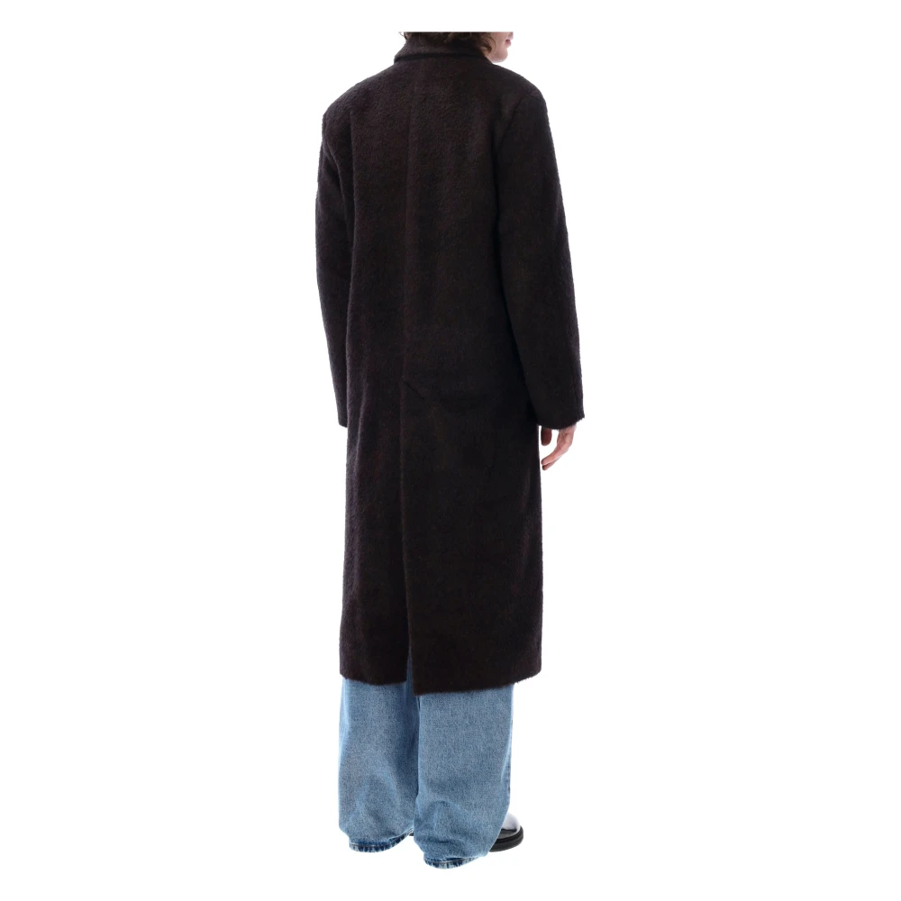 Séfr Luxe Wollen Blend Jas Ursine Melange Brown Heren