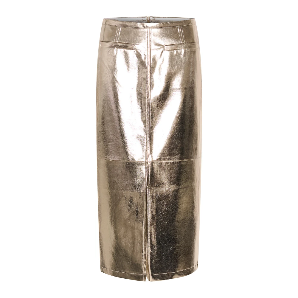 Soaked in Luxury Metallic Goud Split Rok Yellow Dames