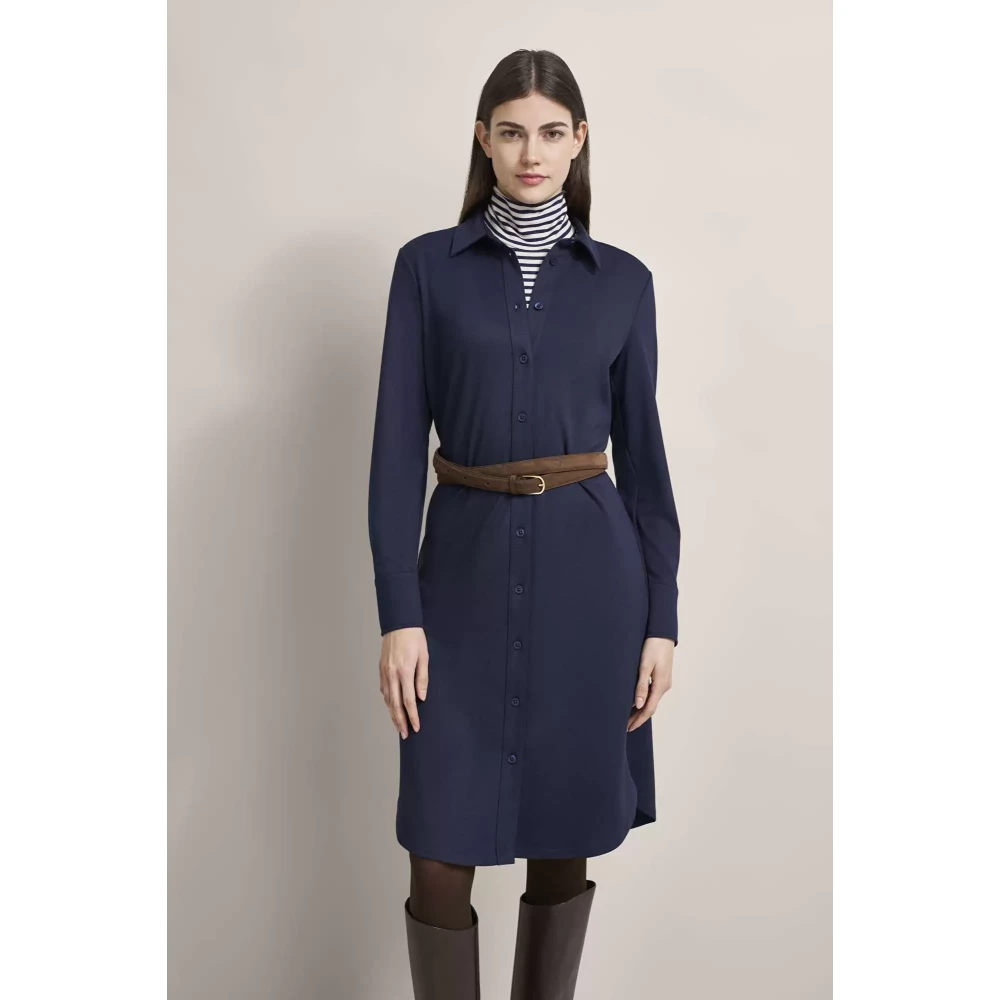 Bugatti Elastische jurk met zijsplitten Blue Dames