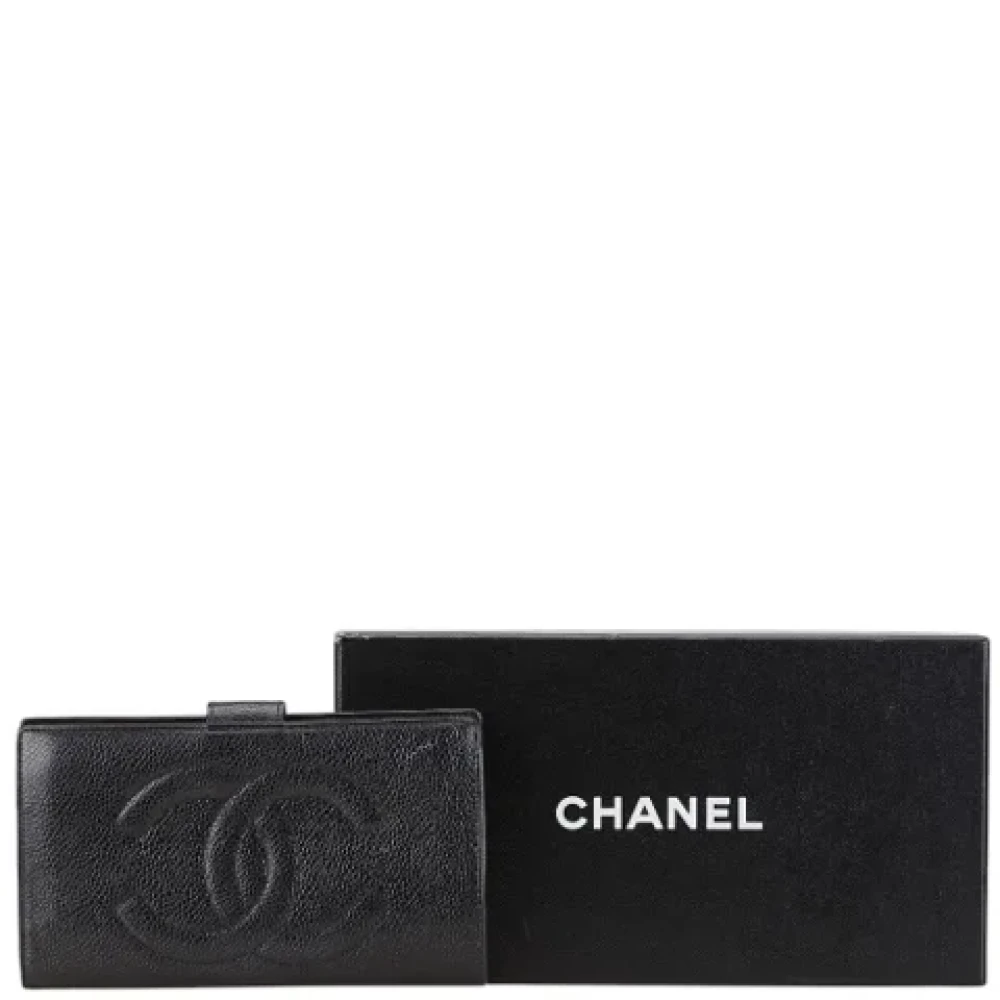 Chanel Vintage Pre-owned Leather wallets Black Dames