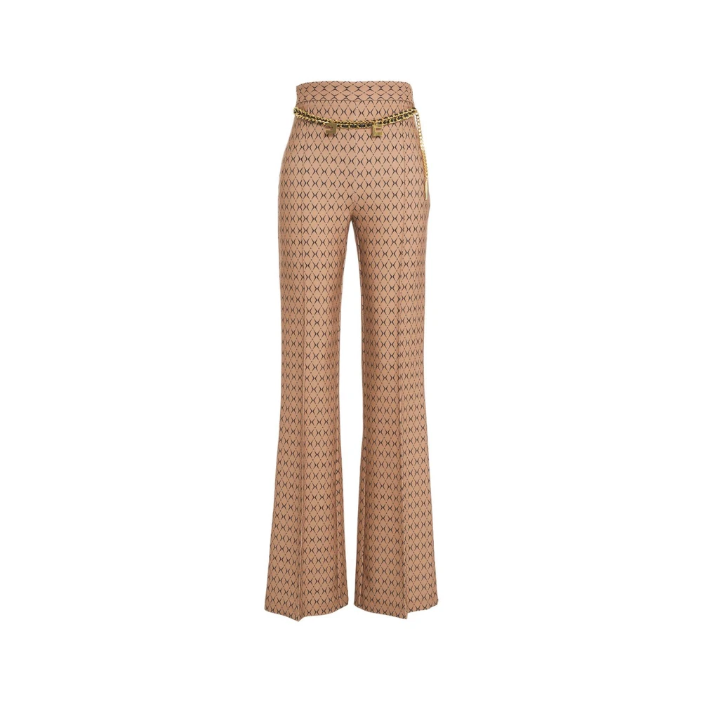 Elisabetta Franchi Bruine Palazzo Broek Damesmode Brown Dames