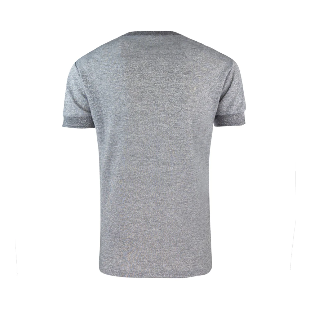 PATRIZIA PEPE Grijze T-shirts en Polos met Strass Logo Gray Dames