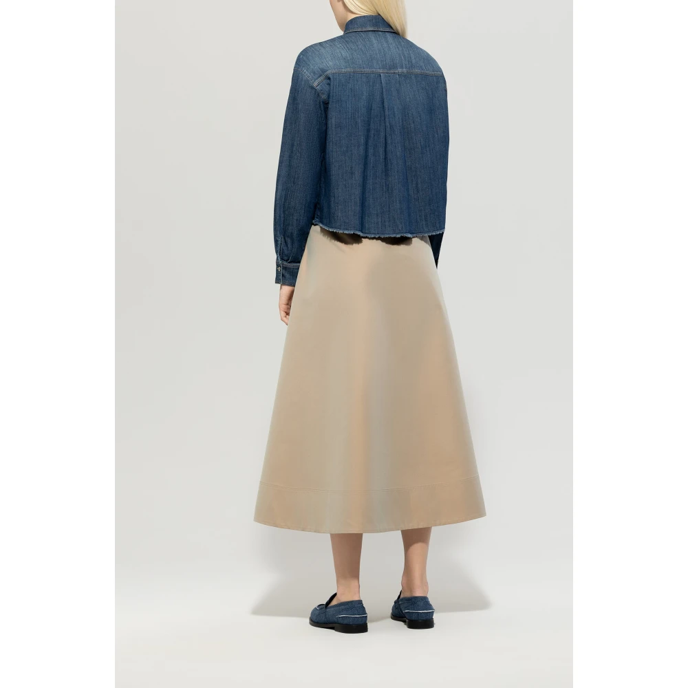 LUISA CERANO Denim overhemd met rafelige zoom Blue Dames