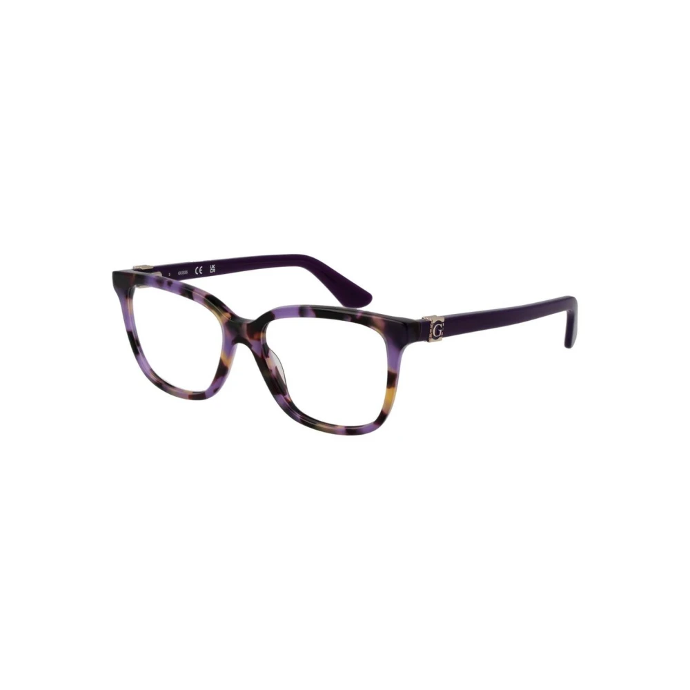 Guess Women's Purple Rectangle Optical Frames With Demo Glasses