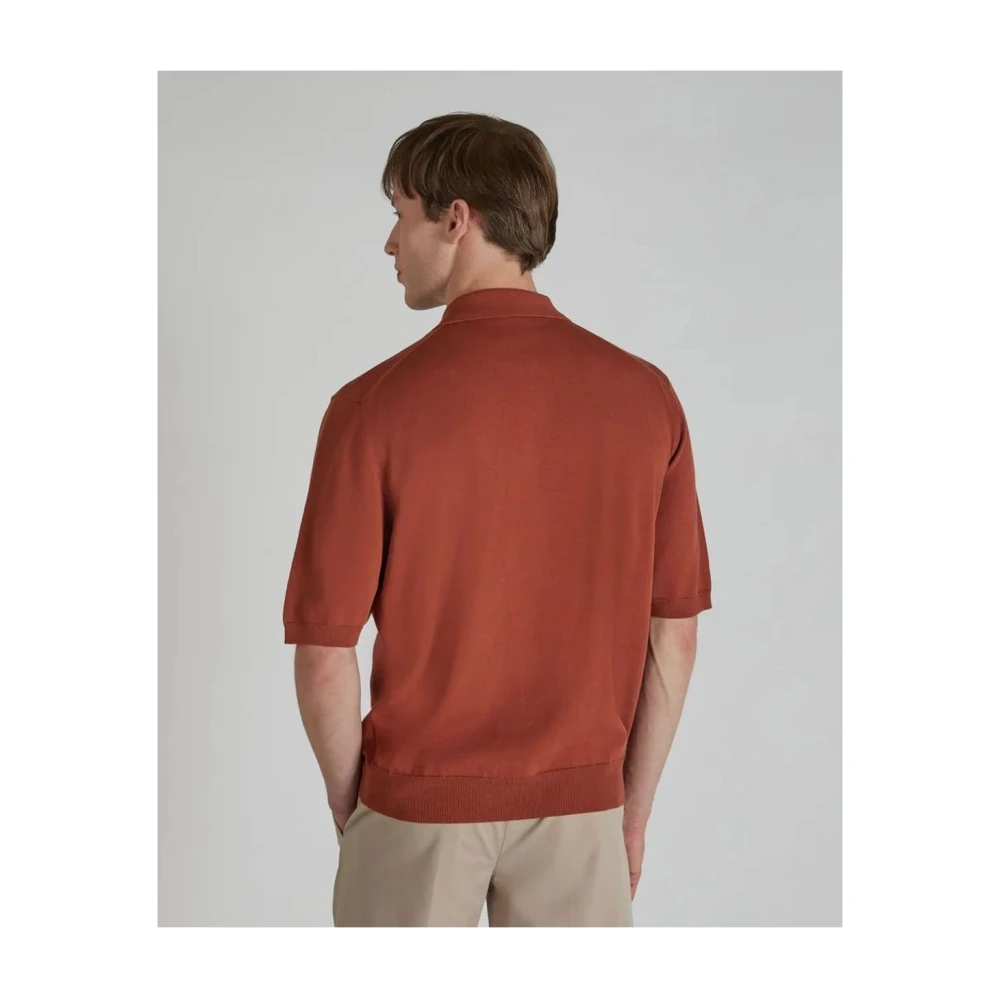Zanone Korte mouw katoenen crêpe polo baksteen kleur Red Heren