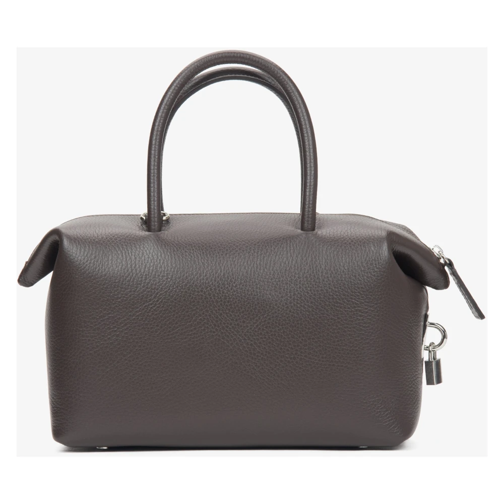 Estro Donkerbruine Satchel Handtas voor Vrouwen gemaakt van Premium Italiaans Echt Leer Brown Dames