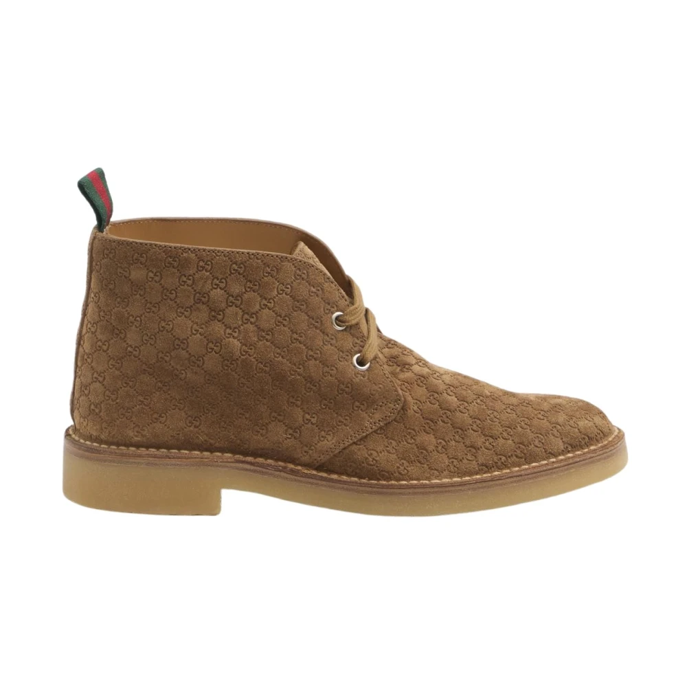 Gucci Brun Gg Suede Desert Boots