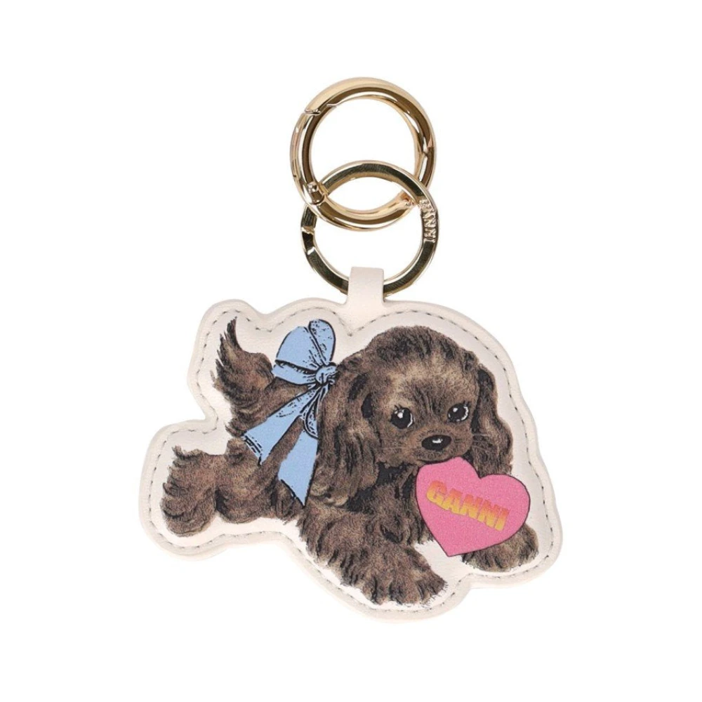 Ganni Women's Brown Puppy Keychain - Keychains - One Size - Accessories