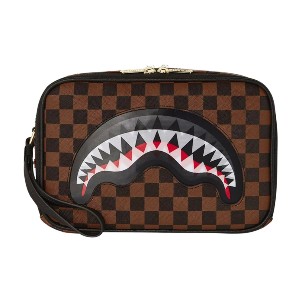 SPRAYGROUND Lenticular Chomp Toiletry Brick Brown, Herr