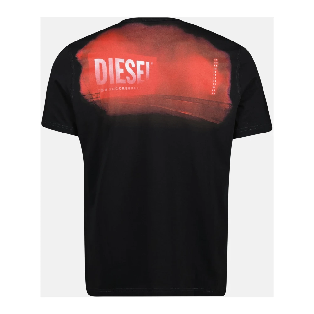 Diesel Zwarte T-Adjust-Slits T-shirt Black Heren