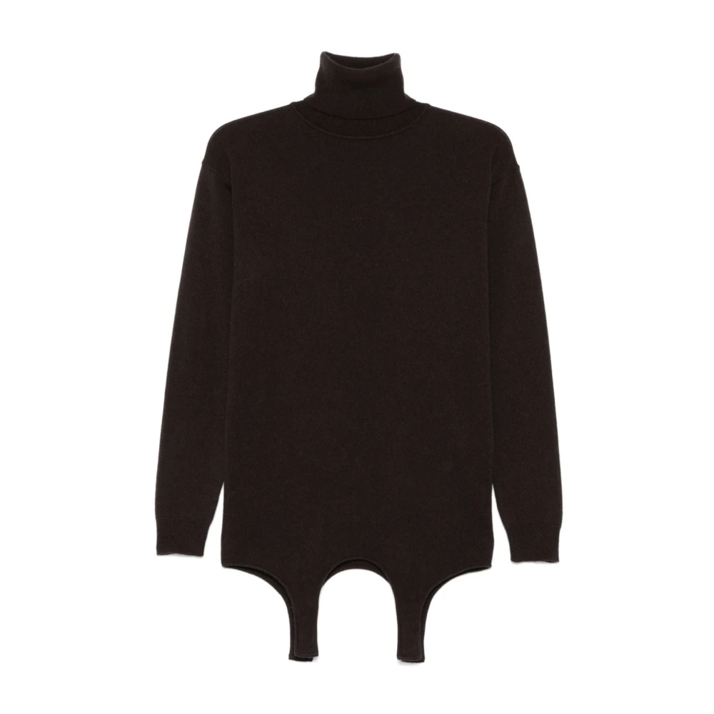 Saint Laurent Garter Sweater Brown Dames
