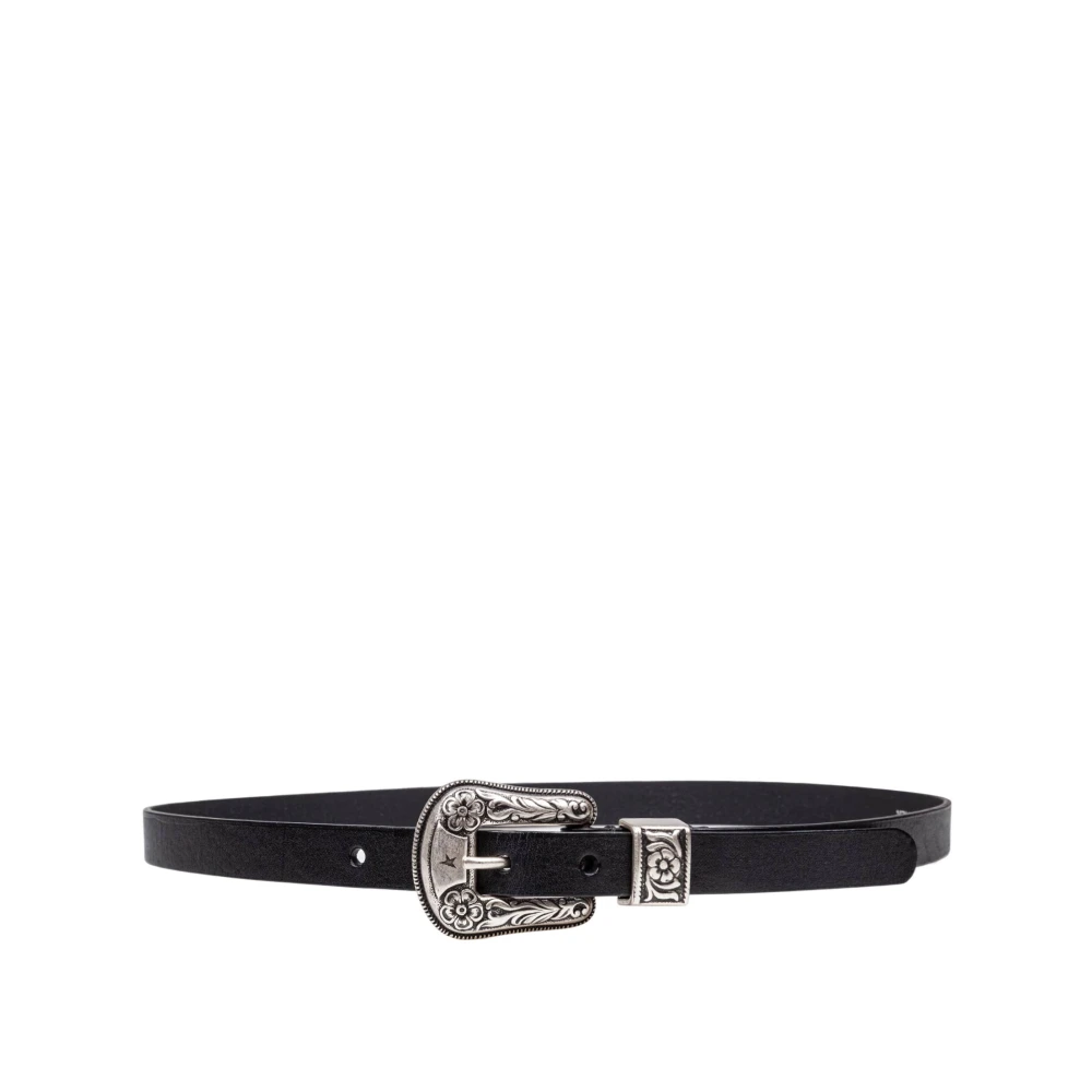Golden Goose Floral Gegraveerde Riem met Gesp Black Dames