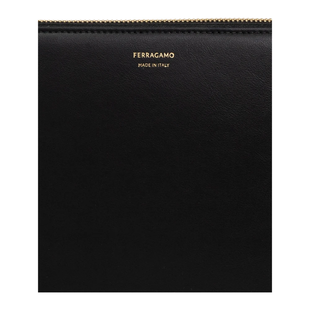 Salvatore Ferragamo Leren cosmetische tas Black Dames