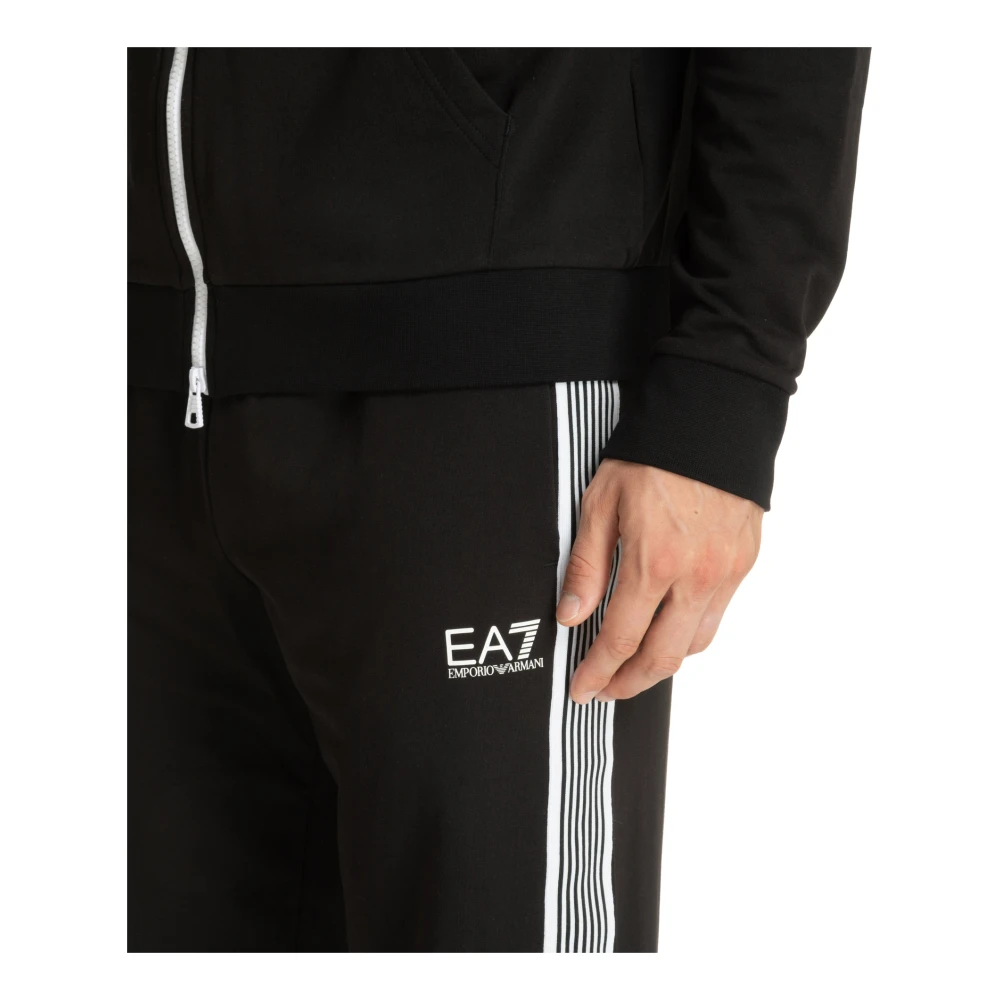 Emporio Armani EA7 Effen Tracksuit met Capuchon en Logo Black Heren