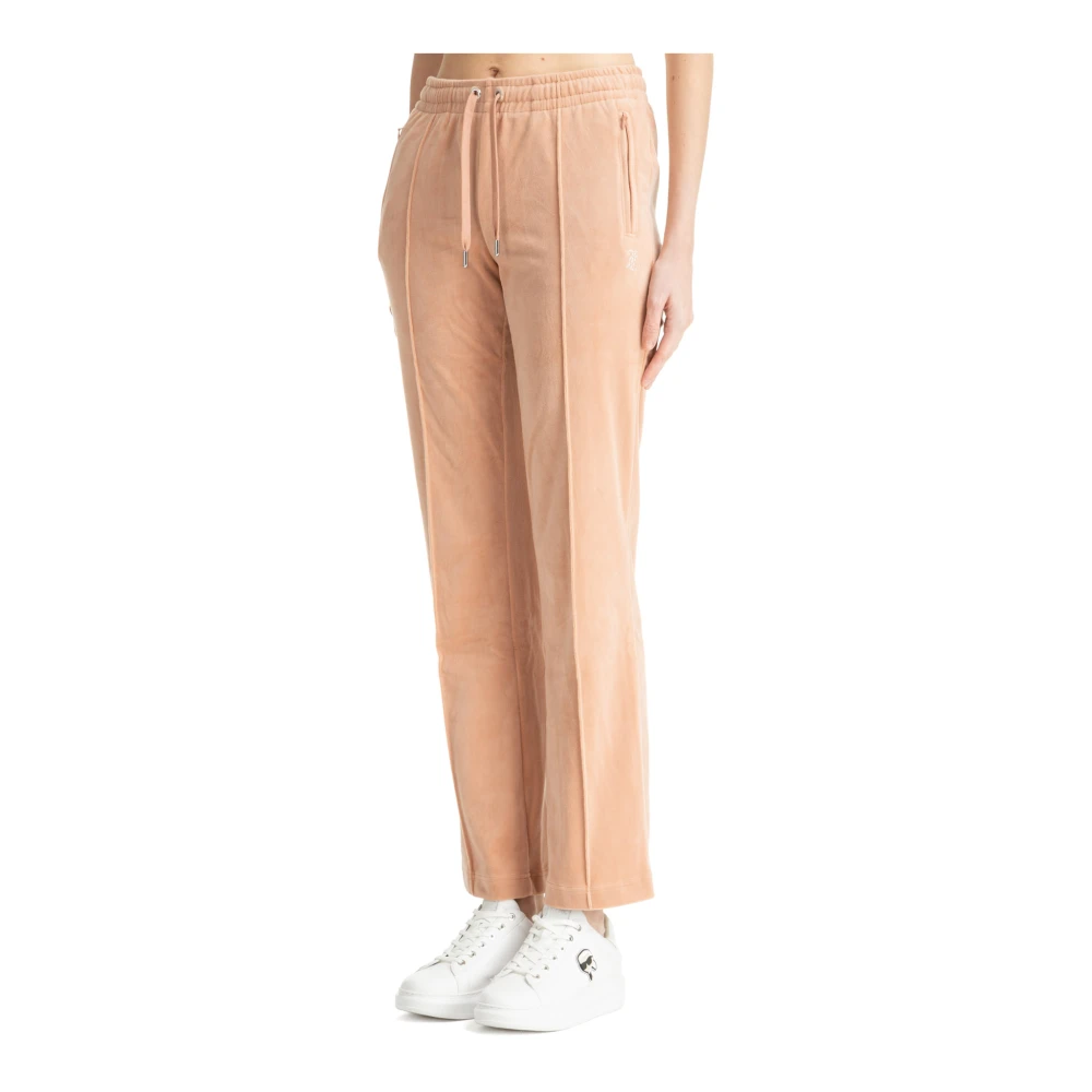 Juicy Couture Fluwelen broek met trekkoord en zakken Beige Dames
