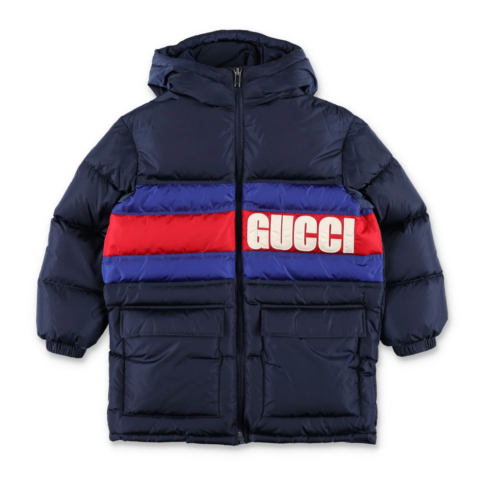 Gucci Stilig Lång Puffer Dunjacka Blue, Pojke