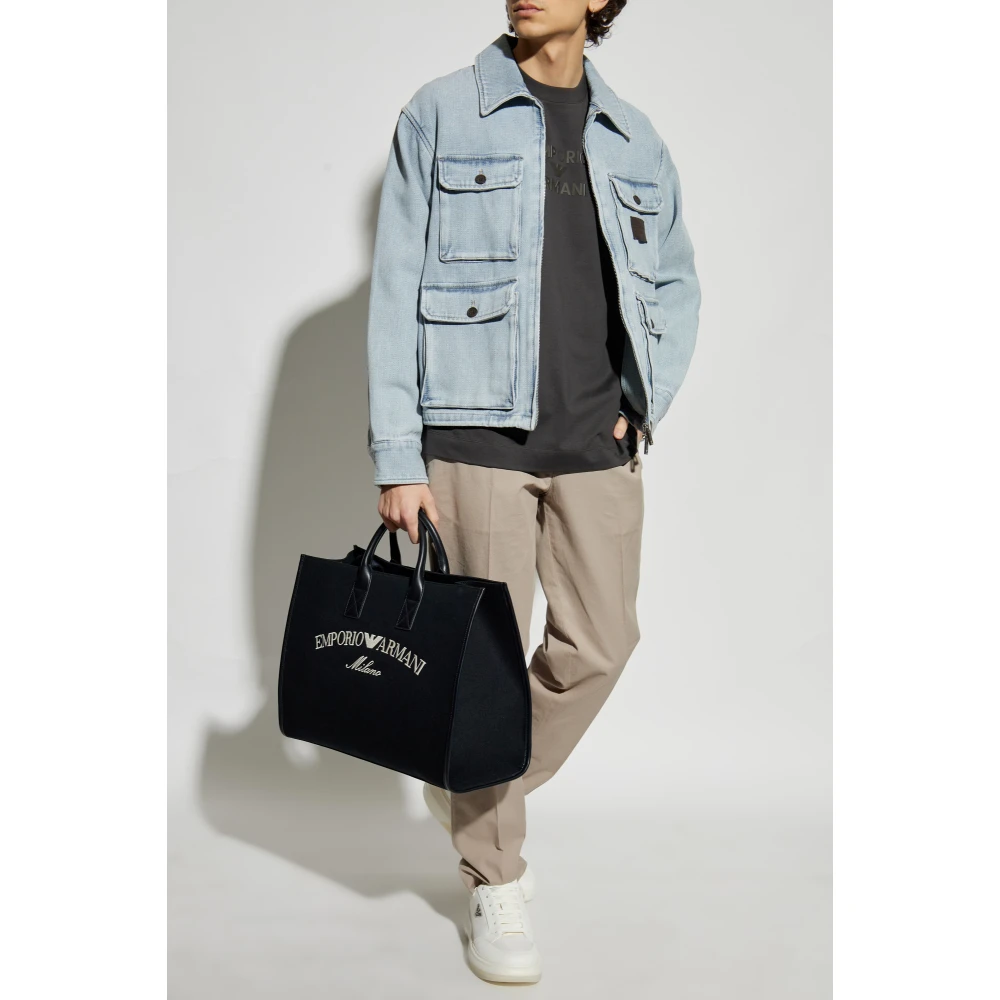 Emporio Armani Broek met licht toelopende pijpen Gray Heren