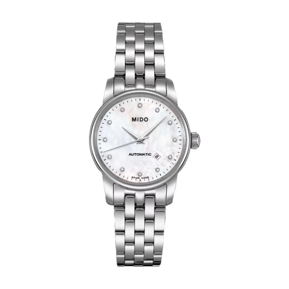 Mido Women's Gray Stainless Steel Dress Watch With Date Display