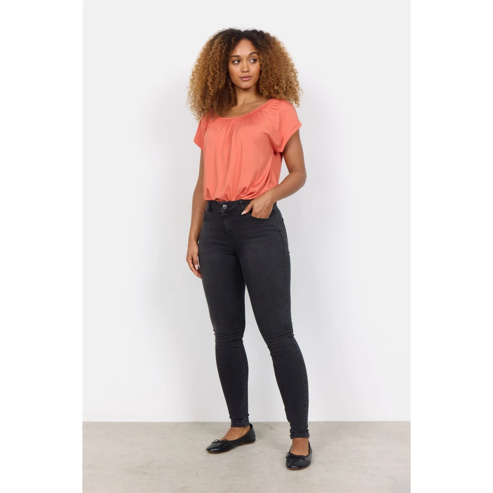 Soyaconcept Casual Slim-Fit Jeans met Zoomdetail Black Dames