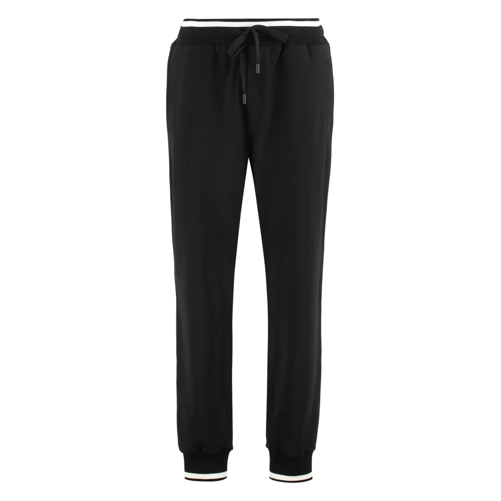 Dolce & Gabbana Men's Black Track Trousers In Cotton - Sweatpants - M - Trousers