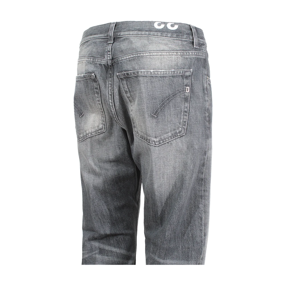 Dondup Slim Fit Grijze Jeans met Metalen Logo Gray Heren