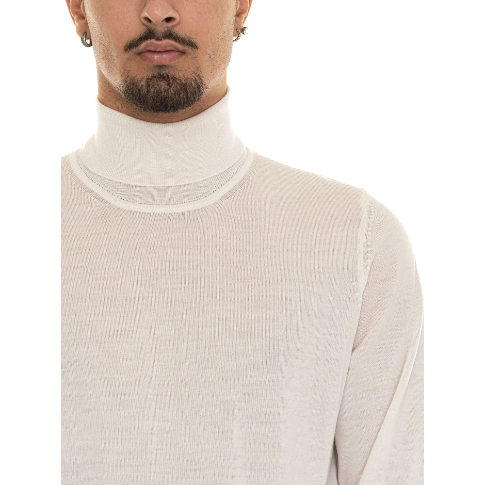 Boss Turtleneck Pullover met Gestikt Logo Beige Heren