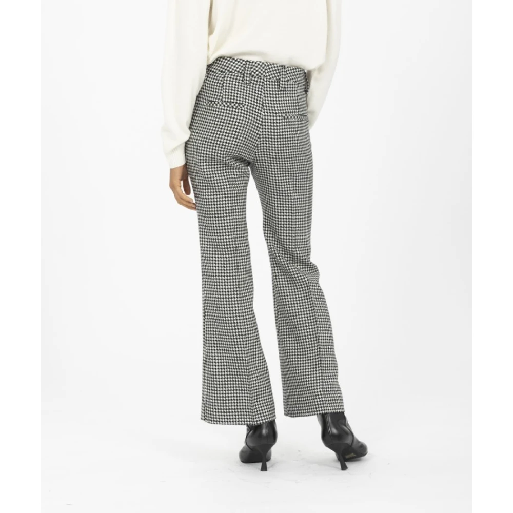 Incotex Houndstooth Flare Sport Broek Gray Dames