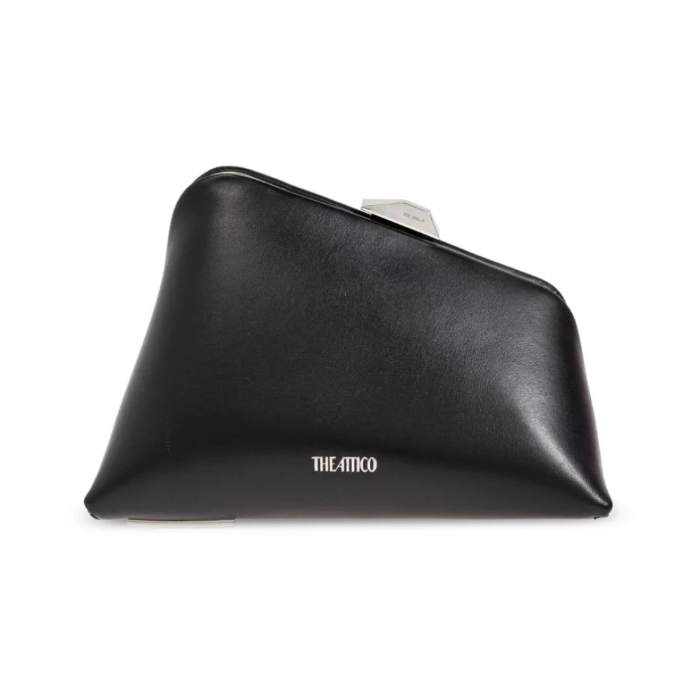 The Attico Zwarte Clutch Tas Elegante Asymmetrisch Ontwerp Black Dames