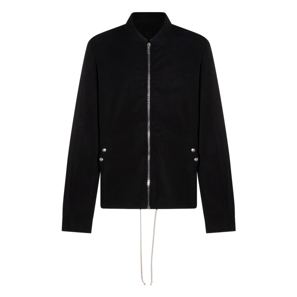 Rick Owens Mannelijk Zwart Jassen Heren, S, Katoen, Zip-Up Katoenen Jas