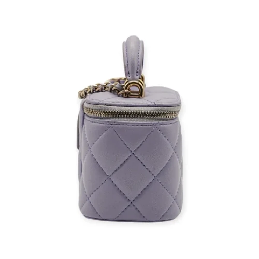 Chanel Vintage Pre-owned Canvas chanel-bags Purple Dames