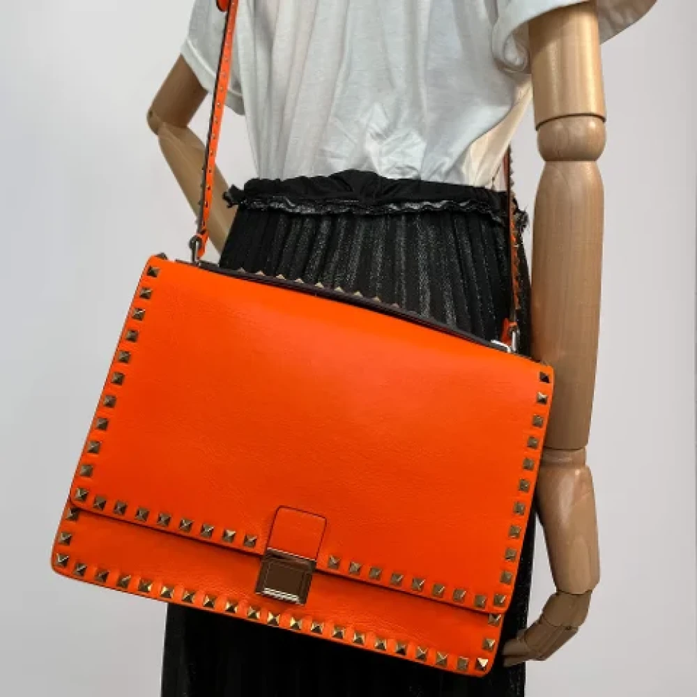 Valentino Vintage Pre-owned Leather handbags Orange Dames