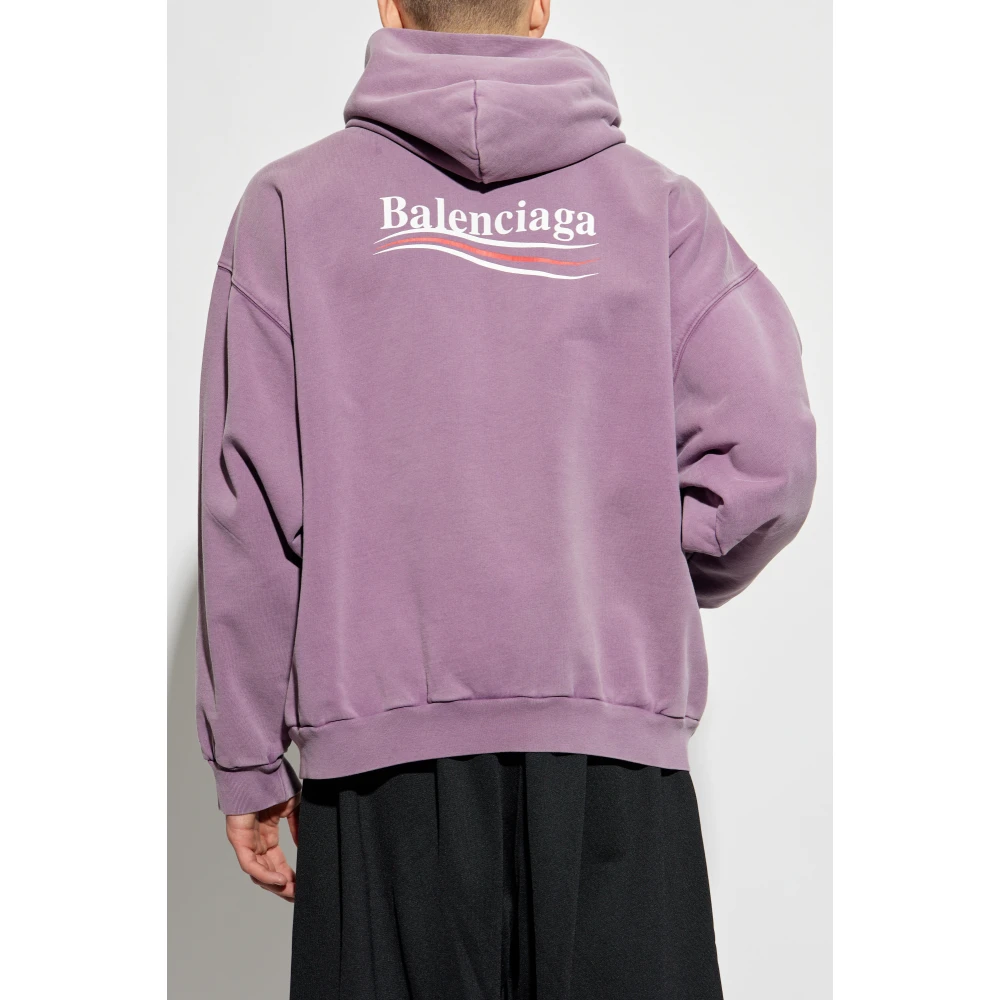 Balenciaga Sweatshirt met logo Purple Heren