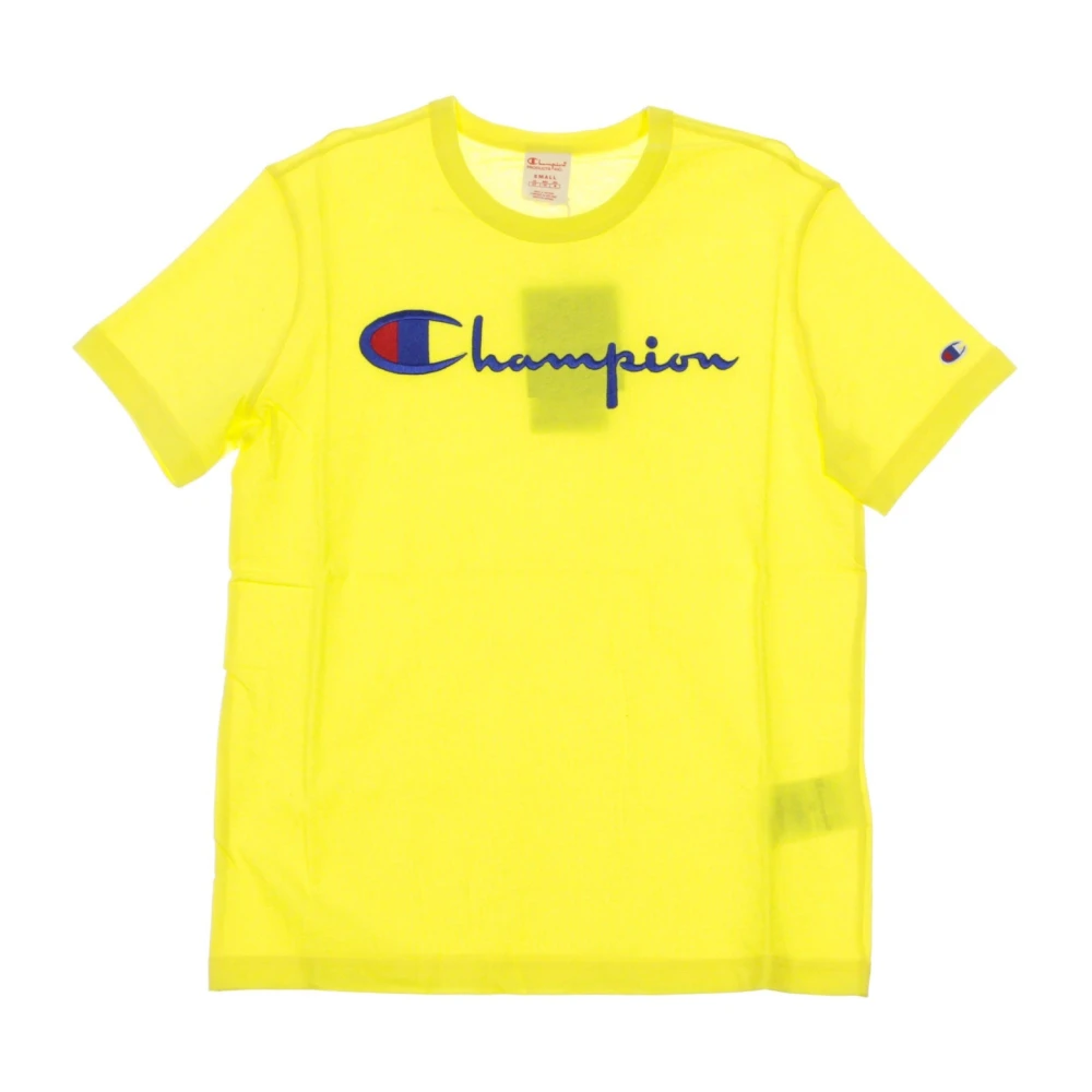 Champion Gele Crewneck Tee Shirt Yellow Heren