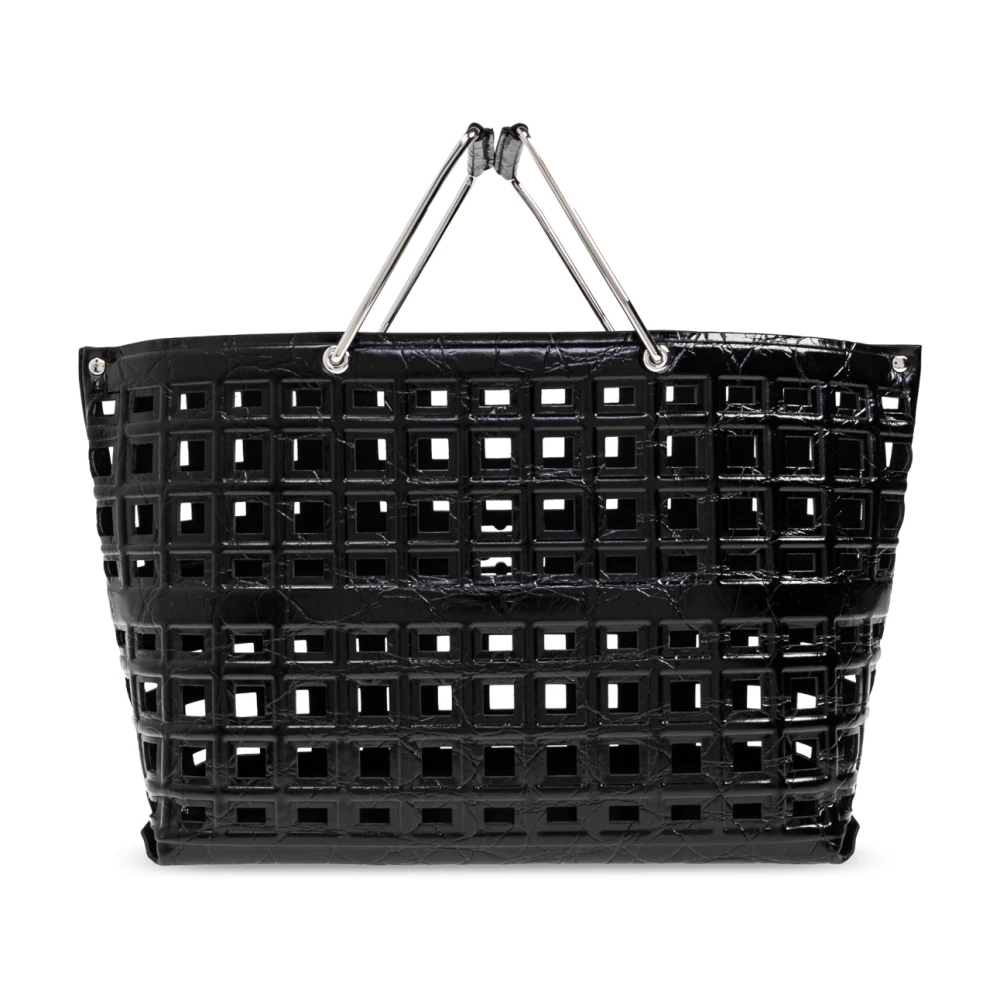 TORY BURCH Leren tas 'Market' Black Dames