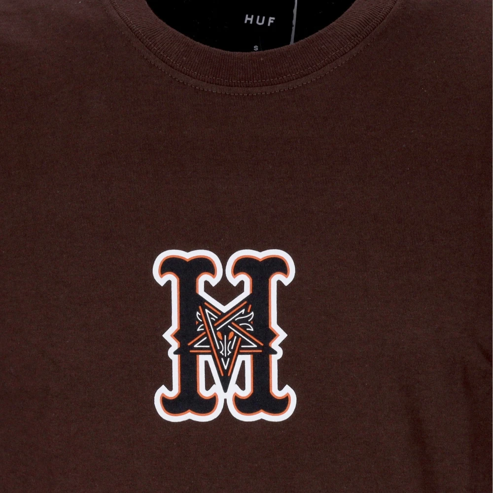 HUF Chocolade Tee met Thrasher Logo Brown Heren