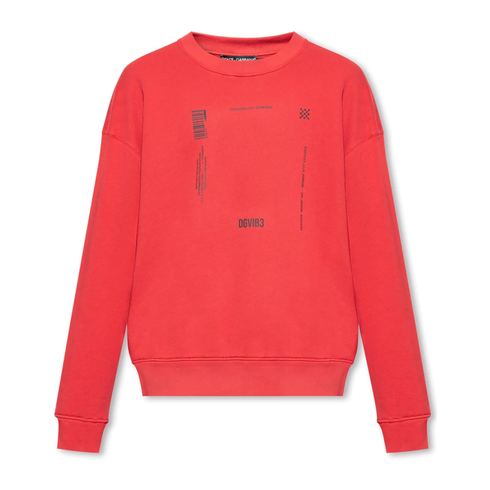 Dolce & Gabbana Bedrukte sweatshirt Red Heren
