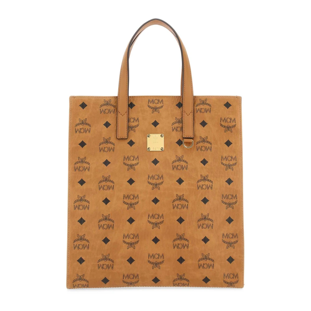 Mcm Unisex Brown Shopping Bags, One Size, Aren Tote