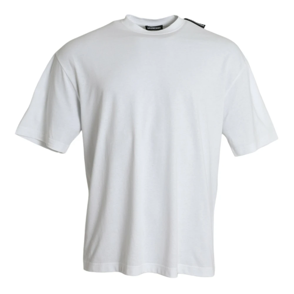 Balenciaga Wit Katoenen Jersey Ronde Hals T-Shirt White Heren