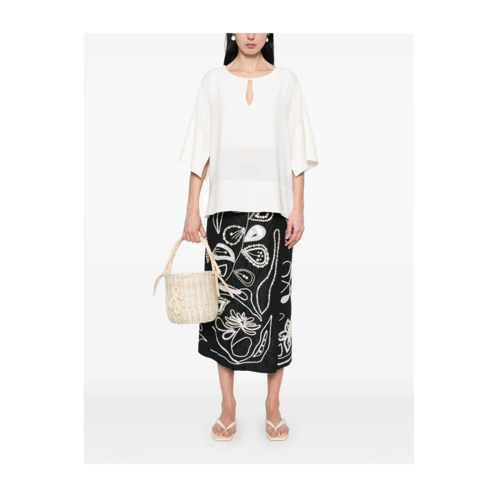Alberto Biani Ivoor Shirts met Korte Mouwen Beige Dames