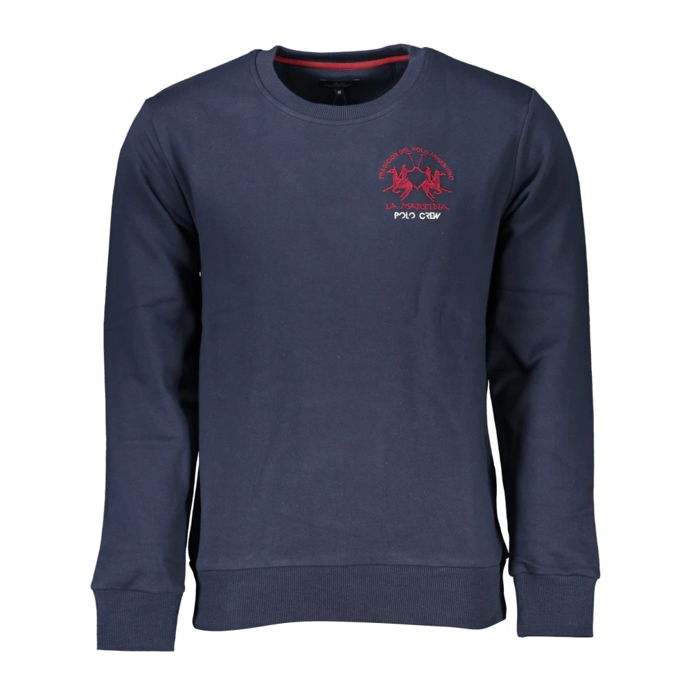 LA MARTINA Blauwe Sweatshirt met Geborduurd Logo Blue Heren