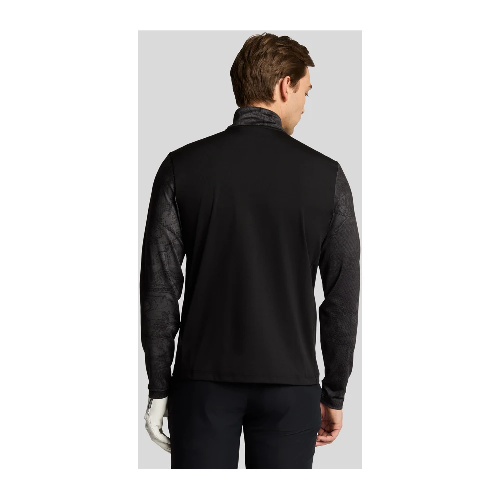 Lyle & Scott Mid Layers Printed Contour Midlayer Black Heren