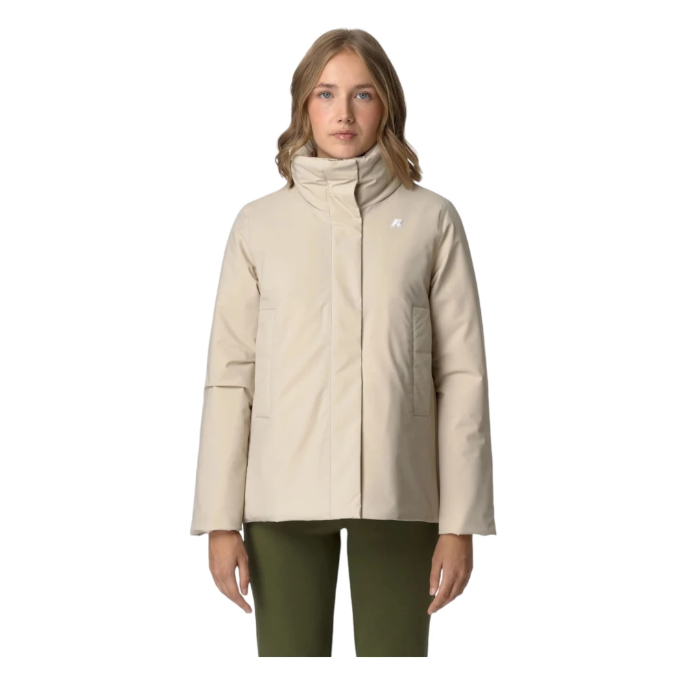 K-way Stijlvolle Parka Jas voor Buitensportavonturen Beige Dames